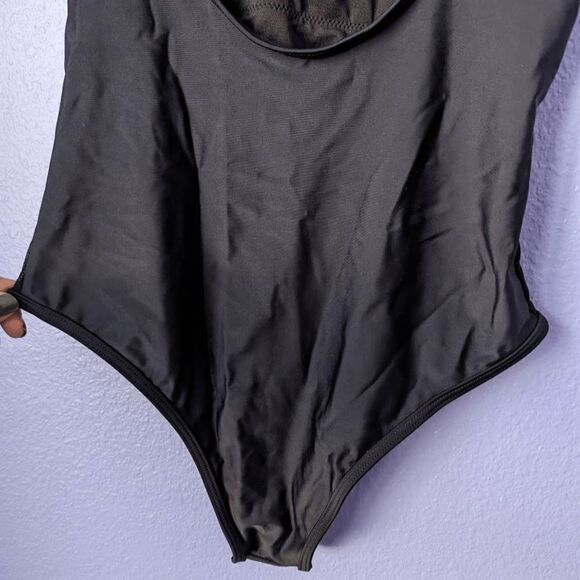 NWT ZAFUL Scoop-back Mesh Panel Cut Out One-piece Swimsuit Black Brazilian S - Picture 9 of 10